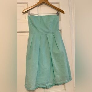 J. Crew Strapless Seersucker Dress 👗 Size 6 & Pockets!